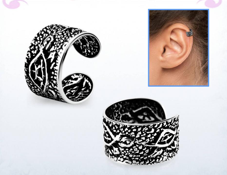 Ohrklemme Ear Cuff aus Silber Schildkröte