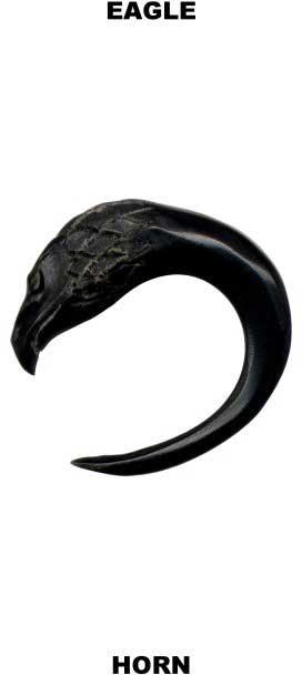 p3646_5 Piercing Expander Adlerkopf Büffelhorn Dehnungssichel Claw