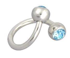 1199_11 Piercing Spirale Swarovski Kristalle 13 Farben Titan 1,2/1,6mm Twister