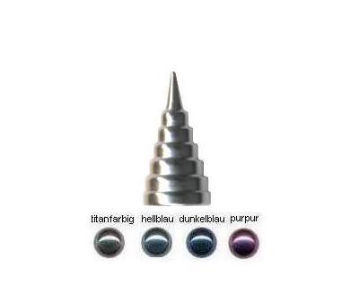p2232_4 Titan Piercing Speerspitze Verschluss 1.2mm/1.6mm Schraubspitze
