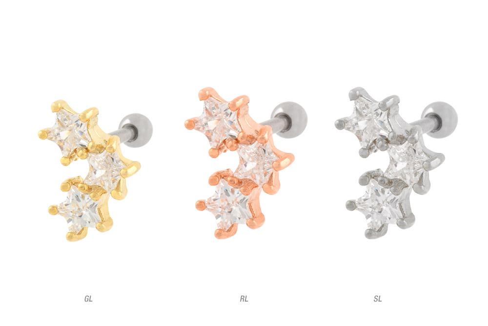 Tragus Helix Ohr Piercing Schmuck Cartilage Stecker Blume Blüte - Foto 1