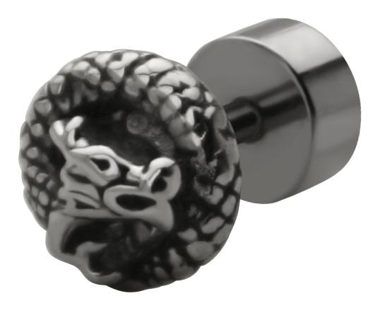 ssfp-12_kopie Stahl Piercing Kugel Drache Motiv Verschluss 1.2mm Schraubkugel