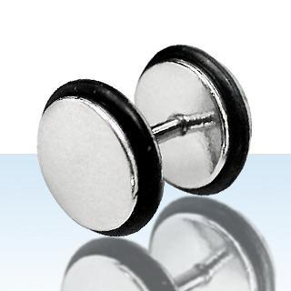 Satago | 9 mm Fake Plug Oorbel met Schedels in Zwart en Wit Satago | 9 mm Fake Plug Oorbel met Schedels in Zwart en Wit
