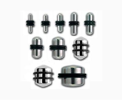 1987_5 Piercing Plug mit Gummiringen aus Stahl Ohr Piercing