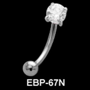 ebp72n Augenbrauen Piercing mit Kristall Crystal Stahl Banane