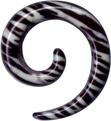 32072 Piercing Expander Acryl Dehnungssichel Zebra schwarz/weiss Claw
