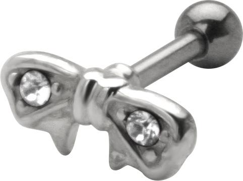 Helix Tragus Piercing Schleife Kristall klar Barbell Ohr Schmuck