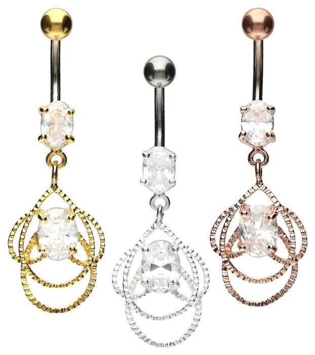 Bauchnabelpiercing Titan 925er Silber-Motiv Orientalisch silberfarbig goldfarbig roségoldfarbig