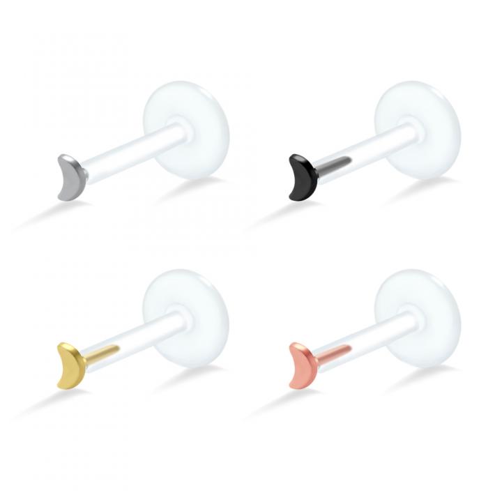 PTFE Tragus Labret Mond silber schwarz goldfarbig roségoldfarbig