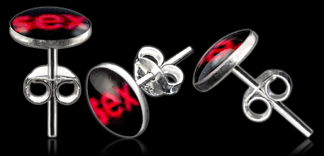 Silber-Ohrstecker mit Motiv SEX