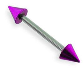 Piercing Barbell Hantel farbige Spitzen 1.2/1.6 mm Stahl anodisiert