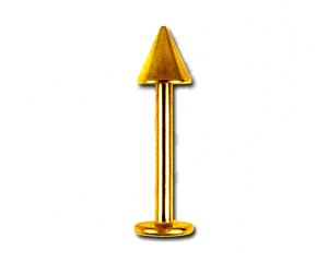 gl501a Piercing Labret mit Spitze goldfarben Stahl 1.2 und 1.6mm Stecker