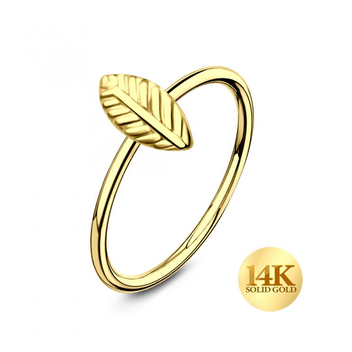 🦚 Nasenring aus 14karat Gold Gelbgold mit Blatt 🦚 Nasenring aus 14karat Gold Gelbgold mit Blatt