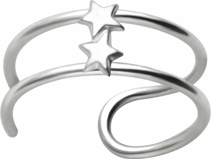 Ohrklemme 2 kleine Sterne 925er Silber Fake Ohr Piercing