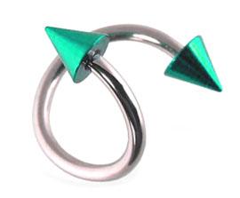 3220_4 Piercing Spirale farbige Spitzen Stahl anodisiert 1.2/1.6mm Twister
