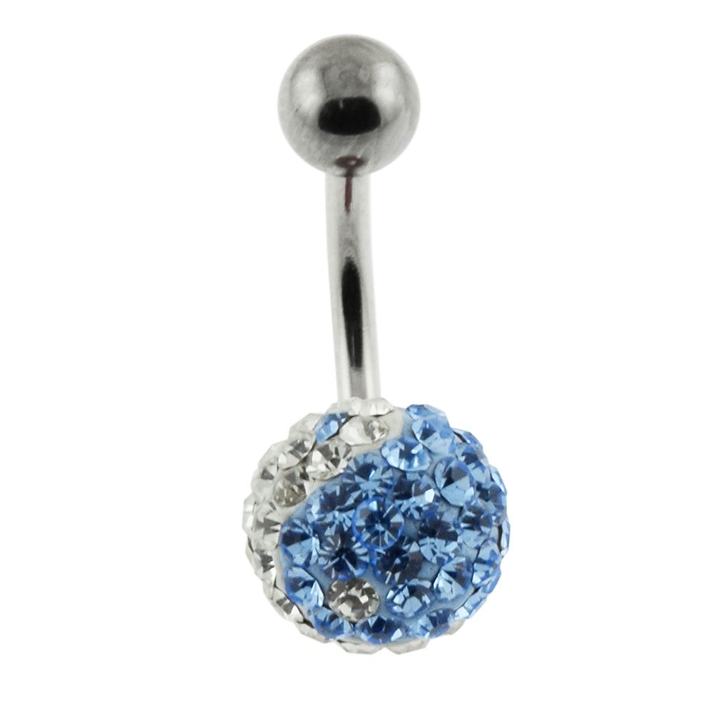 Bauchnabelpiercing Multi Kristall Klar/Blau Stahl Banane