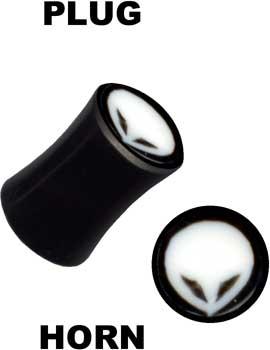 p3605_3 Plug Ohr Piercing Alien aus Büffelhorn Organic schwarz