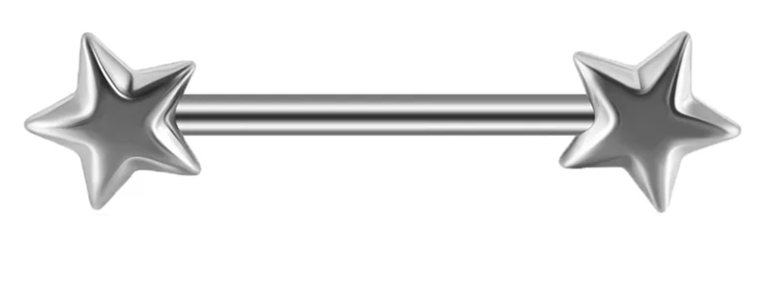 Brustwarzenpiercing Nipple Piercing  Titan G23 mit Sternen
