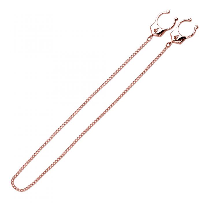 Fake Brustwarzenpiercing Handschellen + Kette Clip zum Klemmen silberfarbig schwarz goldfarbig roség