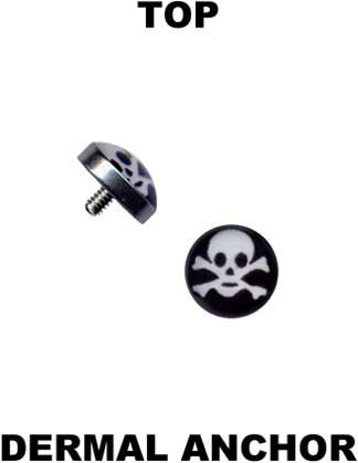 14185 Micro Dermal Anchor Aufsatz Totenkopf Hautanker Stahl