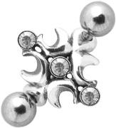 bsh-21_kopie Bauchnabelpiercing mit Kristall Schild crystal weiß