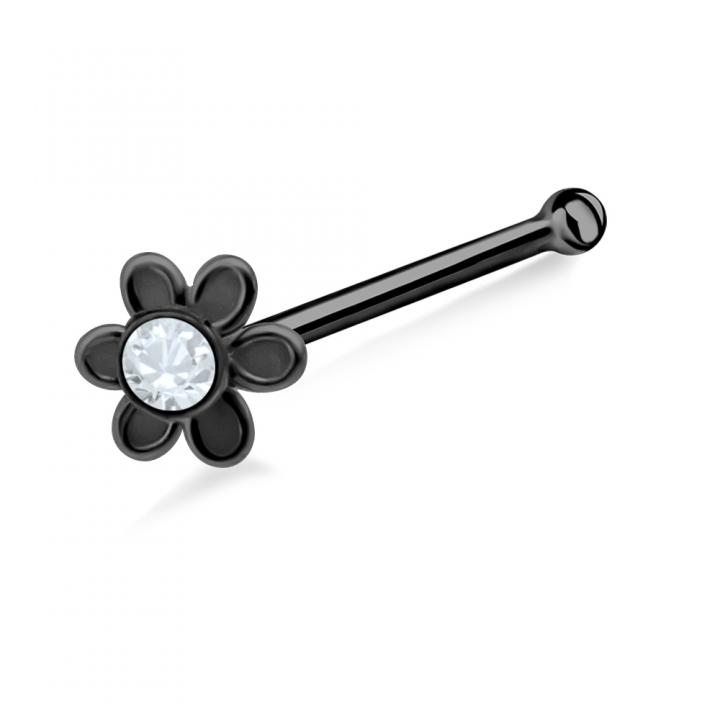 Nasenstecker Pin Blume Silber silberfarbig schwarz goldfarbig roségoldfarbig