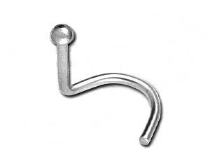 sl553a Nasenpiercing Spirale mit 2mm Kugel Stahl Nasenstecker 1.0 mm