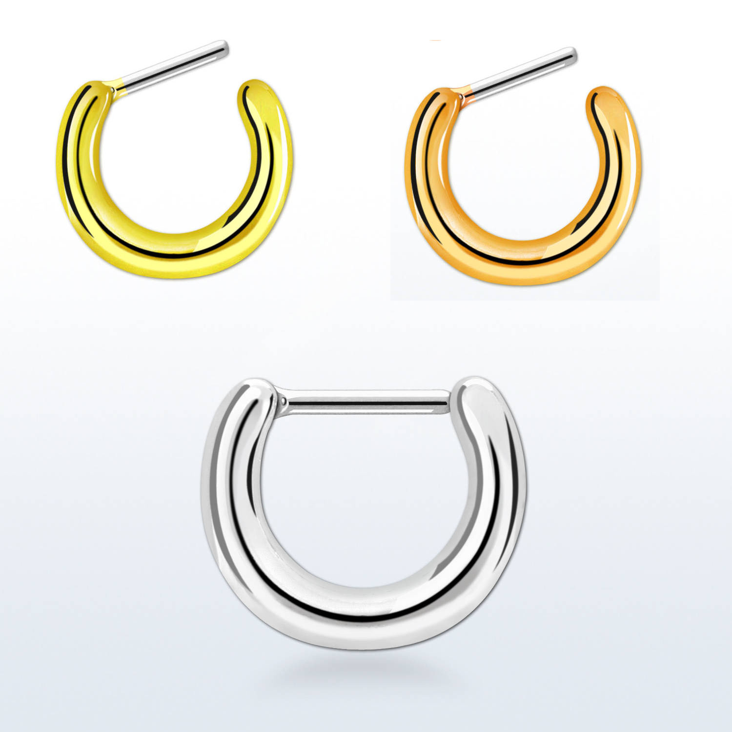 Septum Klicker Nasenpiercing  silberfarbig goldfarbig roségoldfarbig