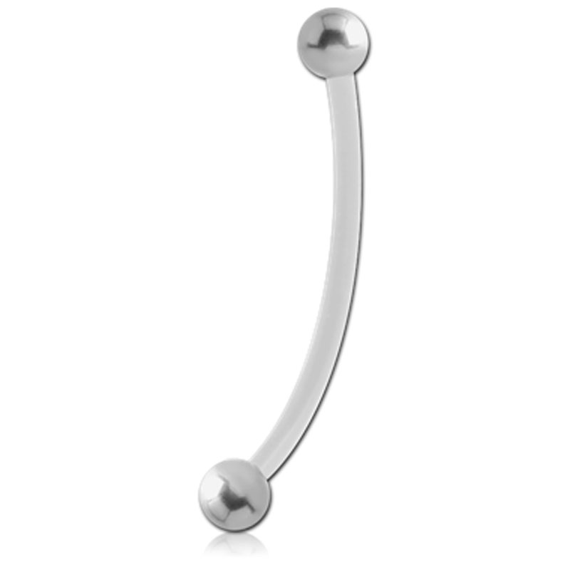 Piercing Banane PTFE mit Kugeln aus Titan G23