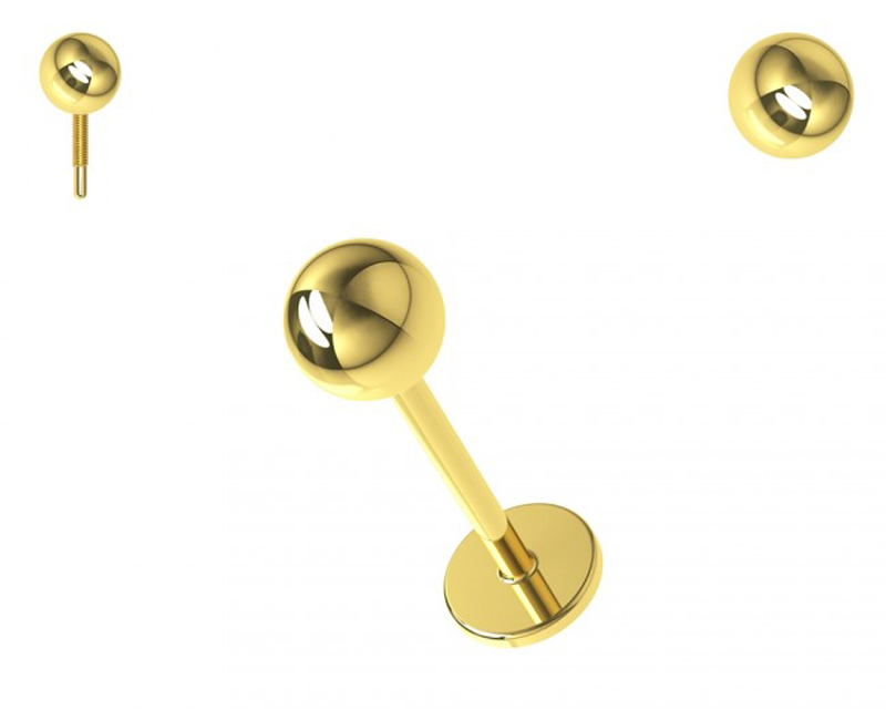 🦚 Piercing Labret Stecker 14karat Gold 3mm-Kugel mit Geschenkbox 1.2mm x 6mm 🦚 Piercing Labret Stecker 14karat Gold 3mm-Kugel mit Geschenkbox 1.2mm x 6mm