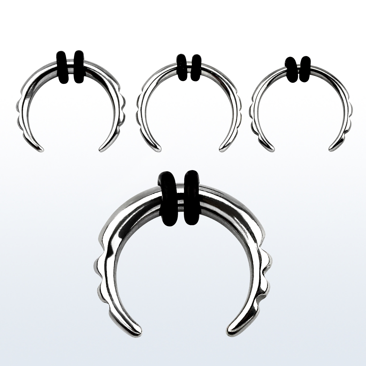 Septum Buffalo Claw Büffelring geriffelt aus Chirurgenstahl 316L