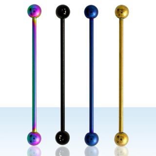 Industrial Piercing 4mm Kugeln farbiger Stahl Barbell Ohr Schmuck