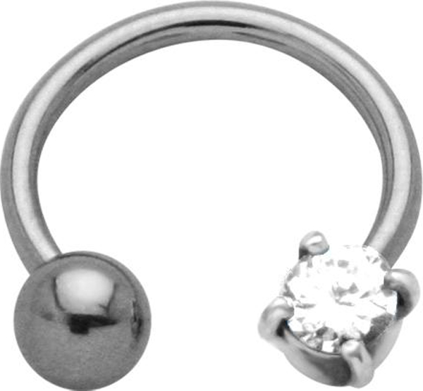 Brustwarzenpiercing Nipple Piercing Circular Hufeisen Piercing mit Kristall  1.6mm x 10mm