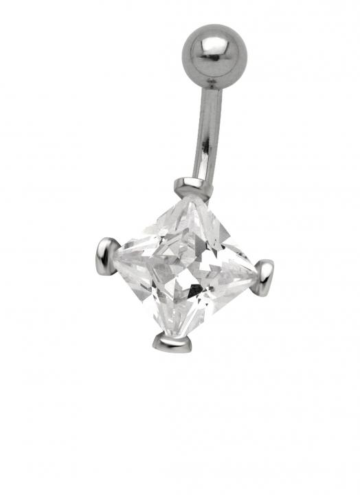 Bauchnabelpiercing Facetten Kristall weiß Crystal Belly