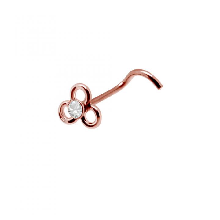 Nasenstecker Spirale Kristallblume Silber silberfarbig schwarz goldfarbig roségoldfarbig