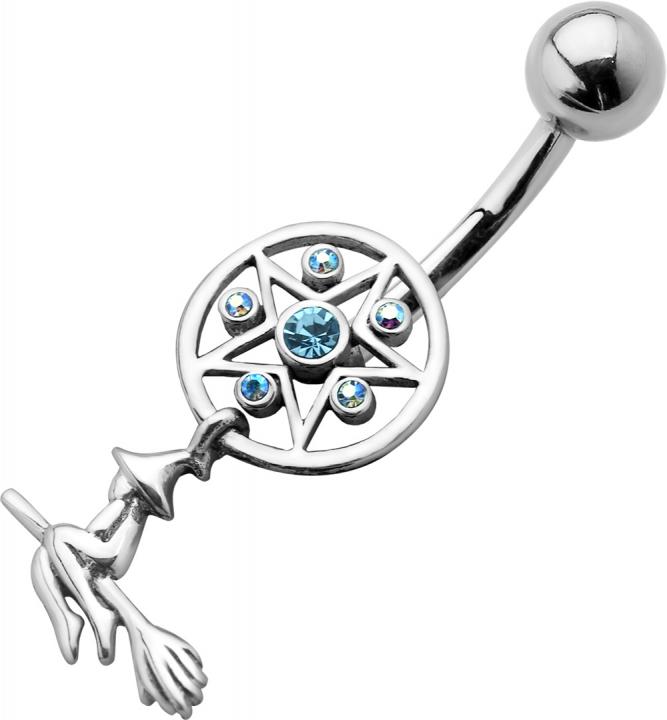 wcb-12_kopie Bauchnabelpiercing Pentagramm Hexe mit Kristall Steinen