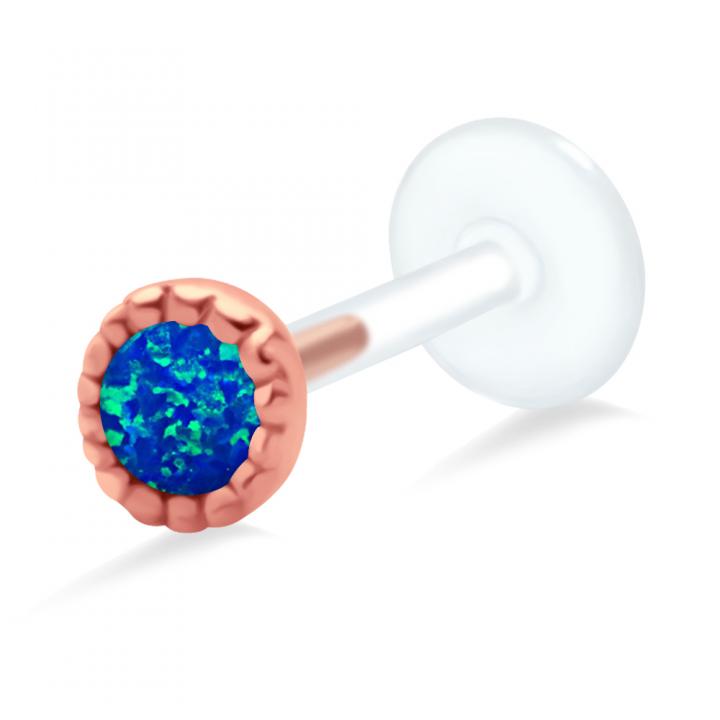 PTFE Tragus Labret Opal silber schwarz goldfarbig roségoldfarbig