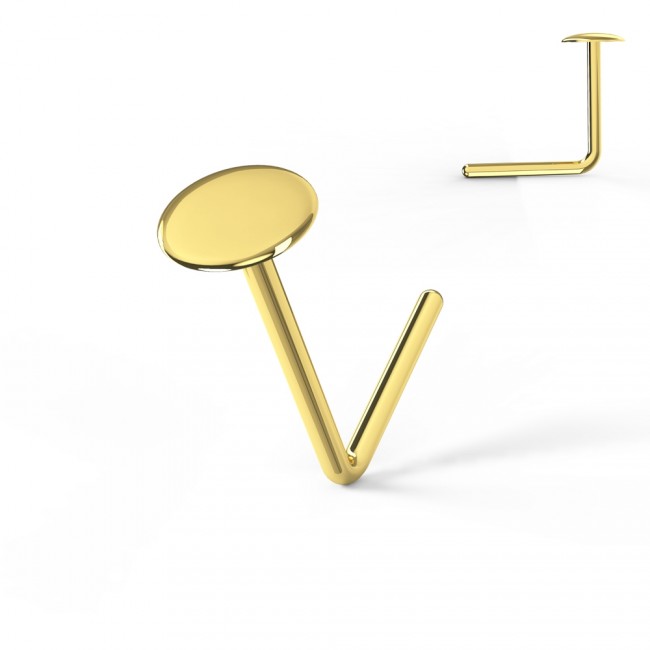 🦚 14karat Gold Nasenstecker Nasenpiercing Gelbgold 3mm-Disc mit Geschenkbox 🦚 14karat Gold Nasenstecker Nasenpiercing Gelbgold 3mm-Disc mit Geschenkbox