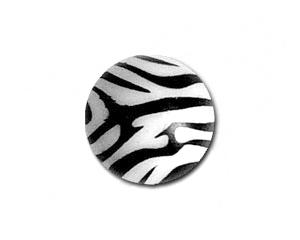cd702 Piercing Acryl Kugel Zebra Muster Verschluss 1.6mm Schraubkugel