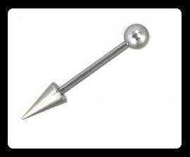 1845_1 Piercing Barbell Kugel und Spitze Stahl Hantel 1.2/1.6mm