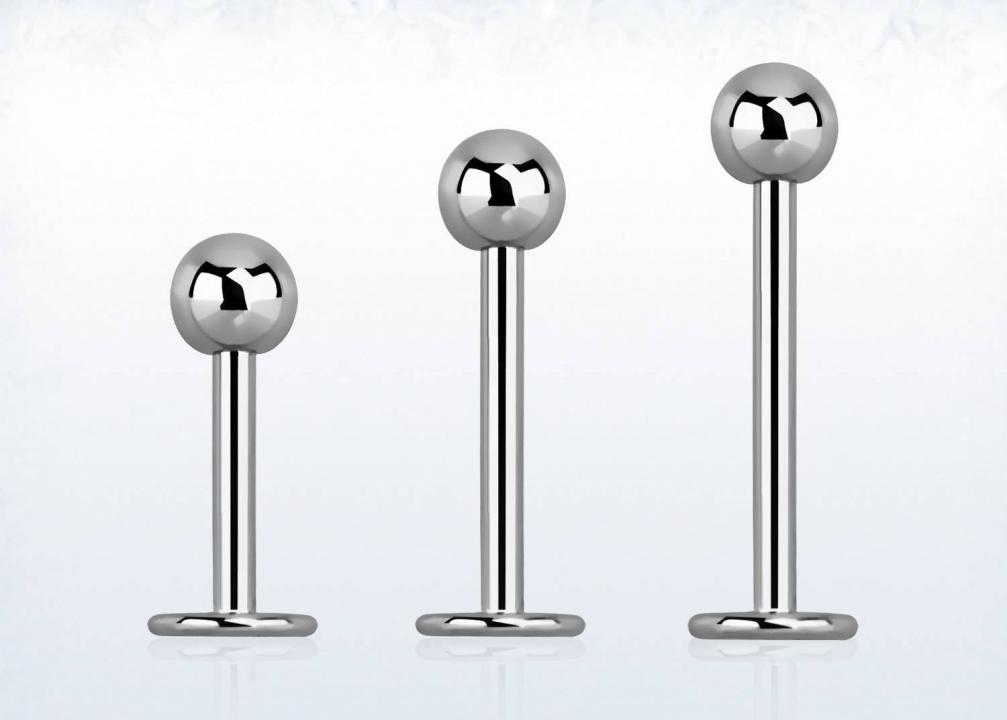 Standard Labret mit Kugel Chirurgenstahl in 0.8mm Stabstärke | Piercing ...