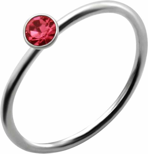 Nasenring Kristall Stein Pink 925er Silber Nasenpiercing