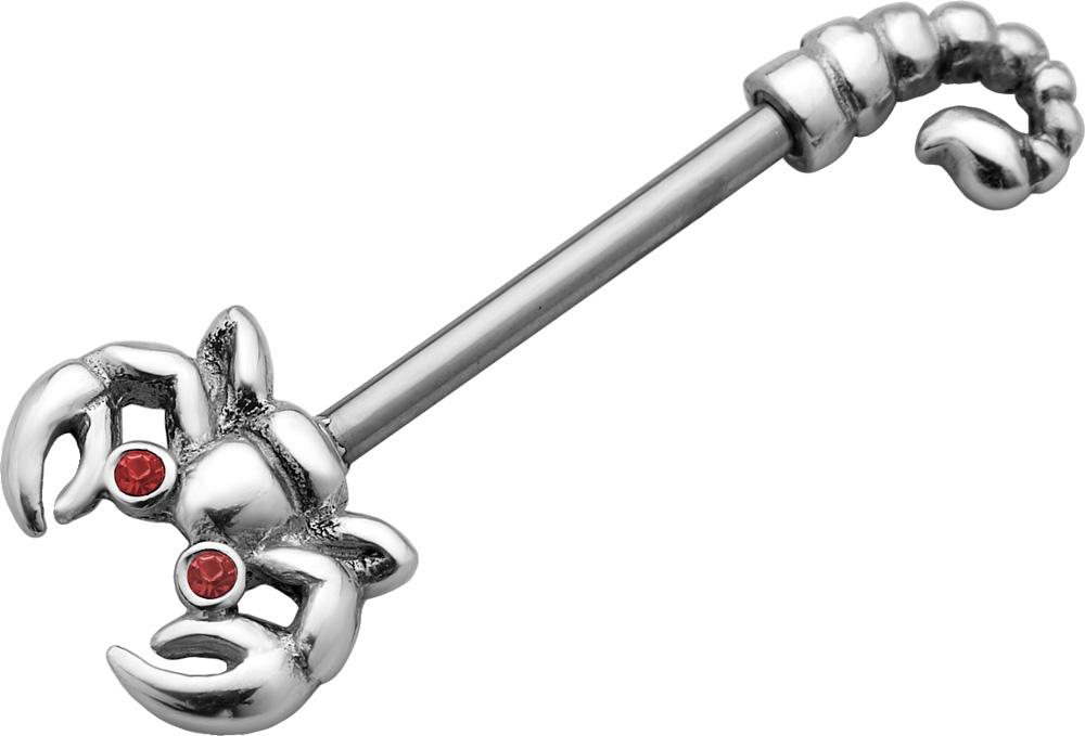 Brustwarzen-Piercing Skorpion Barbell Hantel Nippel Piercing