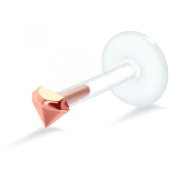 PTFE Tragus Labret Diamant silber schwarz goldfarbig roségoldfarbig