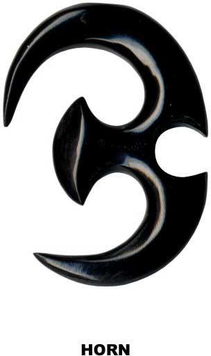 p3644_3 Piercing Expander Tribal Büffelhorn Dehnungssichel Claw