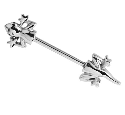 Brustwarzen-Piercing Eidechse Gecko Barbell Nippel Piercing Hantel