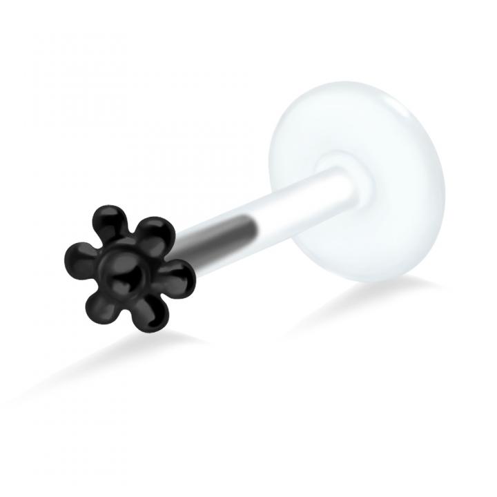 PTFE Tragus Labret Blume silber schwarz goldfarbig roségoldfarbig