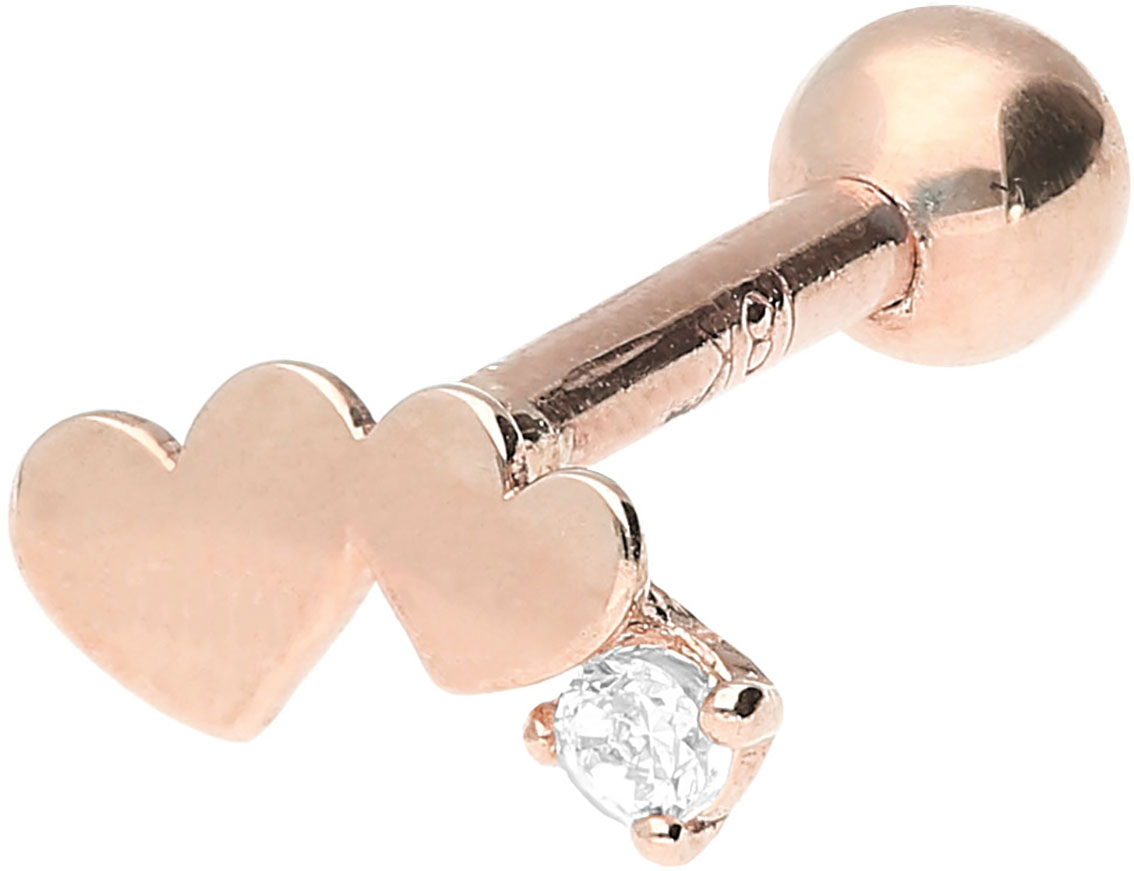 🦚 18Karat Gold Ohrpiercing Helix Tragus Herzen