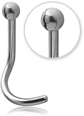 Nasenstecker Spirale mit Kugel Titan Nasenpiercing 0.8mm