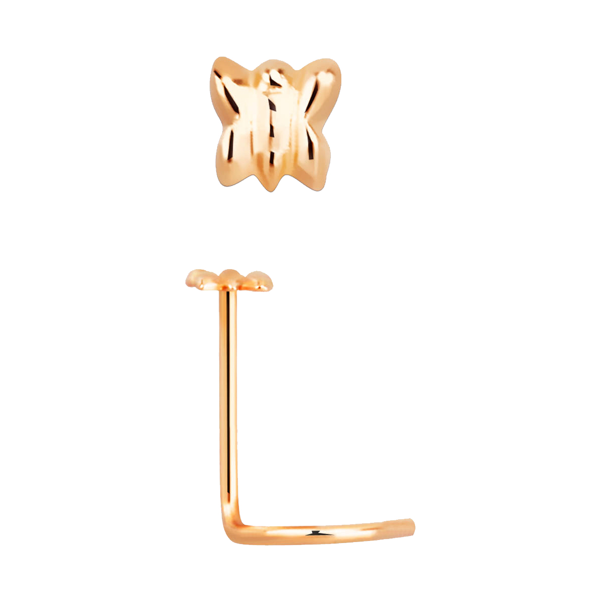 🦚 14karat Gold Roségold Nasenstecker Spirale Schmetterling mit Geschenkbox 🦚 14karat Gold Roségold Nasenstecker Spirale Schmetterling mit Geschenkbox